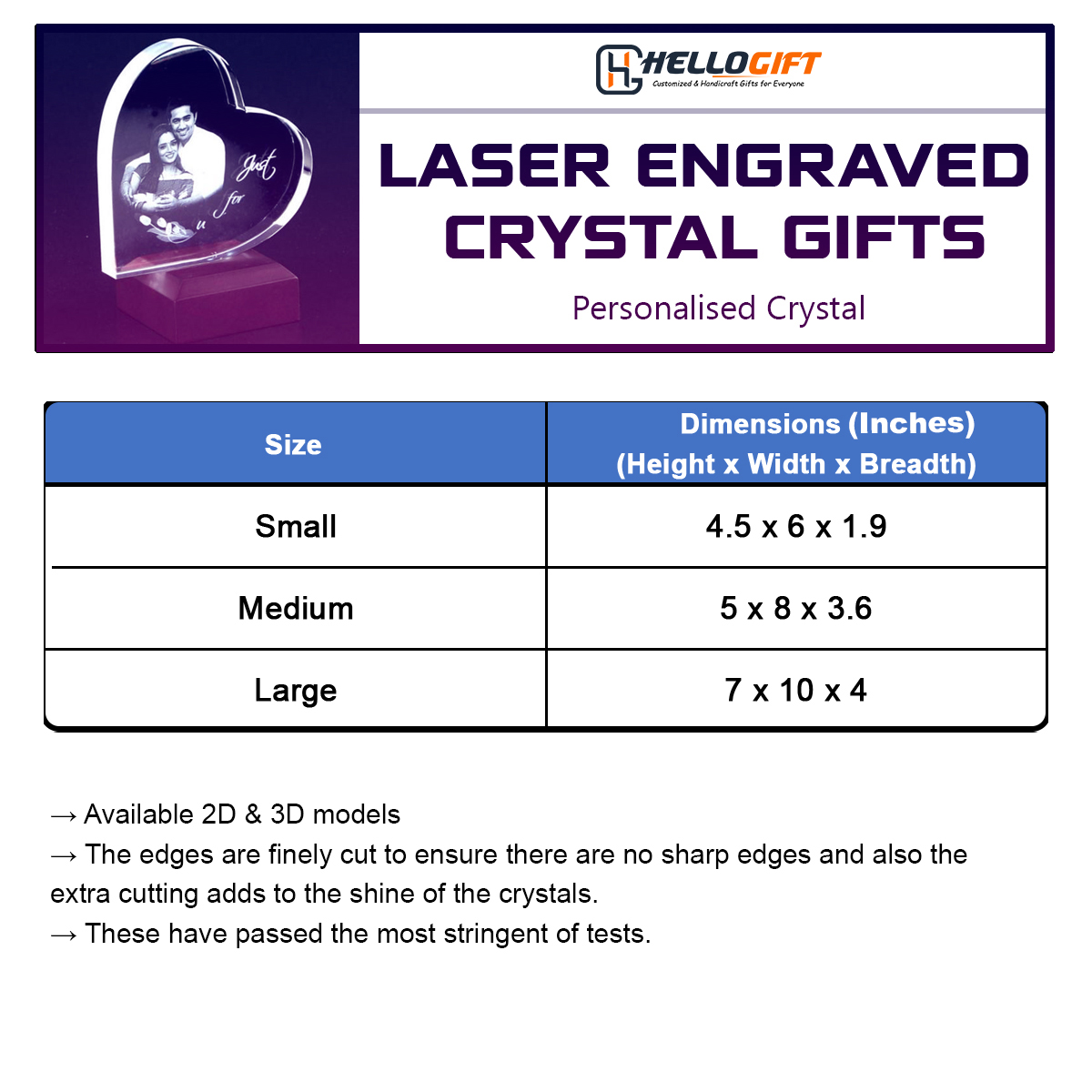 3D Crystal Apple Shaped Gift | 2D Crystal Apple Shaped Gift | Crystal Photo Apple Shaped Gift