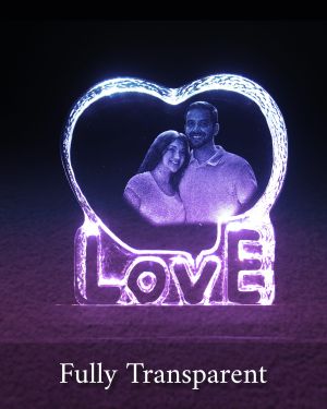 3D Crystal Love Text Heart Gift | 2D Crystal Love Text Heart Gift | Crystal Photo Love Text Heart Gift