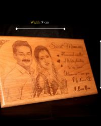 Engraved Wooden Photo Print – Large Rectangle – Single Color – 5×9