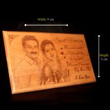 Engraved Wooden Photo Print – Large Rectangle – Single Color – 5×9