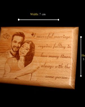 Engraved Wooden Photo Print – Medium Rectangle – Single Color – 5×7
