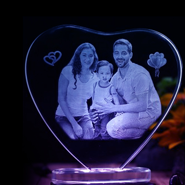 2D Crystal Stand Heart Gift | 2D Crystal Stand Heart Gift | Crystal Photo Stand Heart Gift