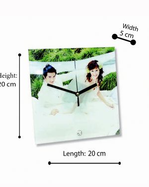 Square Clock with Photo Print – Square Smooth Surface Clock  – Color Photo Print