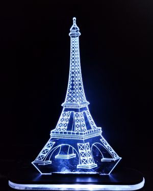 Personalized Eiffel Tower Acrylic 3d Illusion Led Lamp With Color Changing
