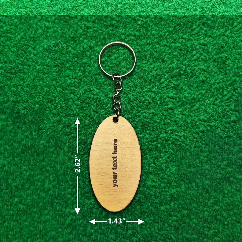 Custom Name Printed Keychain – Oval Shape