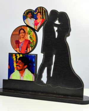 Silhouette Romance Custom Photo Frame – Trio Display – 10×8 Inches