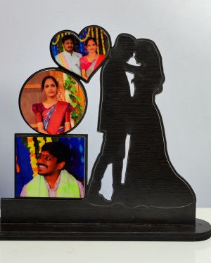 Silhouette Romance Custom Photo Frame – Trio Display – 10×8 Inches