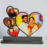 Quintuple Heart Collage Wooden MDF Photo Frame – Celebrating Love’s Journey – 8×10 Inches