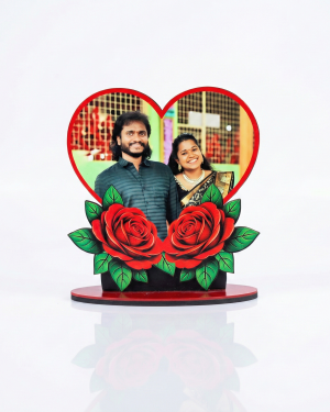 Personalized Heart MDF Photo Frame for Couples