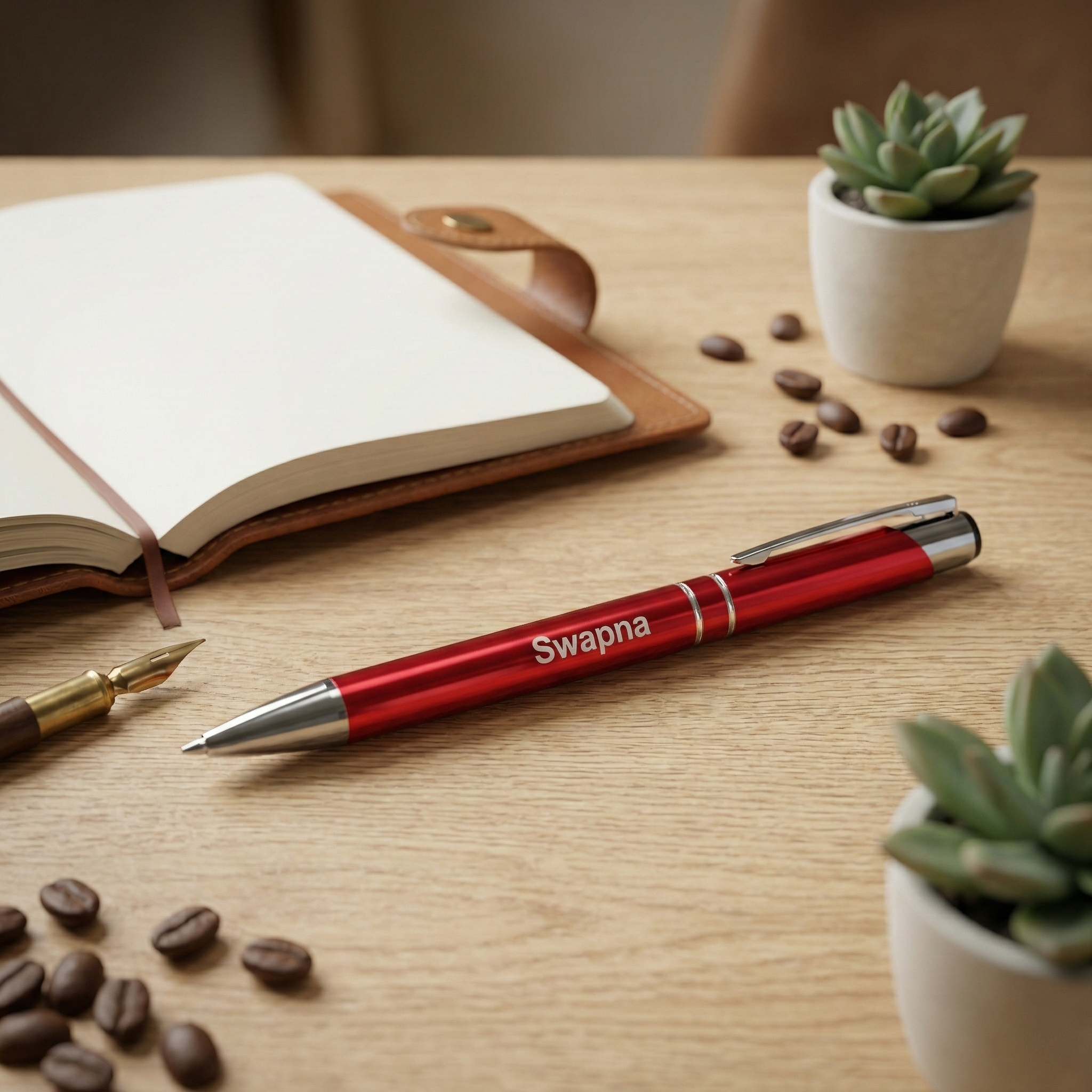 custom printed pen with blue ink