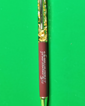 Personalized Gold Flakes Pen with Name Engraving – Luxury Floating Foil Pen