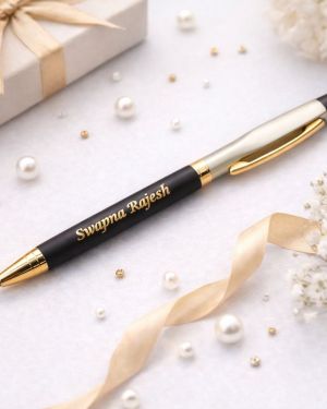Premium Personalized Black & Gold Pen – Custom Name Engraved Gift